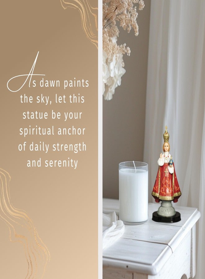Trendzeen 5 inch Infant of Prague Statue - Infant Jesus Prayer Card, The Lord's Prayer - Niño de Praga Set for Altar, Home - 3 Items - Image 3